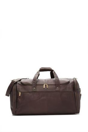 David King & Co. Extra Large Multi Pocket Leather Duffle Bag in Cafe at Nordstrom Rack
