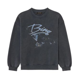 Anine Bing Spencer Sweatshirt Eagle - Dames - Sweatshirts - Zwart - XS - Katoen - Hoodies & sweatvesten
