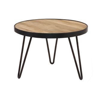 Miliboo Mesa De Centro Redonda Dise&ntilde;o Industrial 50x35cm Atelier