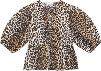 Ganni Top - Dames - Blouses - Veelkleurig - XS - Katoen - Overhemden