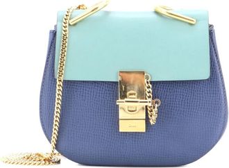 Chlo&eacute; Drew Leather Mini crossbody bag - Blauw