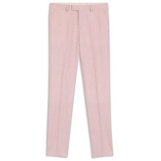 BOSS Slim-fit trousers in virgin wool, silk and linen
