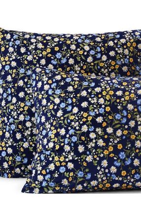 Lands End Pureloft Pillow Sham in Deep Sea Poppy Floral at Nordstrom, Size Standard