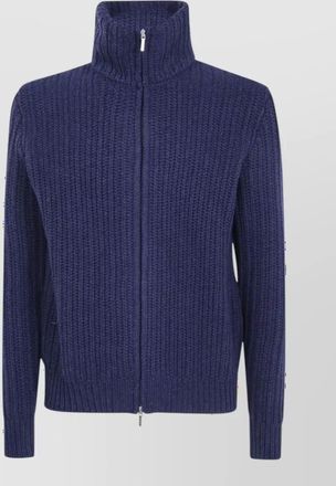 Barba cashmere virgin wool zip-up jacket