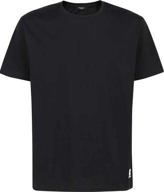 Balmain Mens Back Logo Printed T-Shirt in Black Cotton - Size 2XS