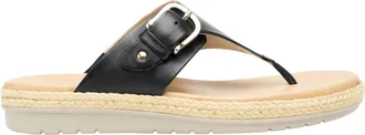 Flexi Leather Thong Sandals In Black