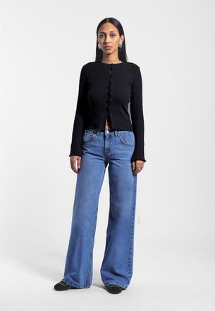 Dr. Denim Rhue Low Wide Jeans in Haze Mid Retro at Nordstrom, Size 32