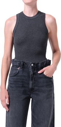 A Gold E Leigh Rib Racerback Tank in Charcoal Heather at Nordstrom, Size X-Large