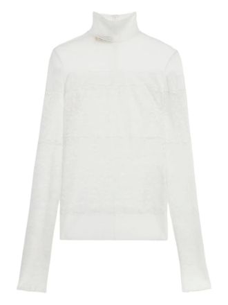 Blumarine scalloped-lace blouse - women - Polyamide/Elastane - 38 - White