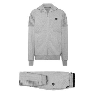 Philipp Plein Jumpsuits & Playsuits, Heren, Grijs, S, Katoen, Jogging Trainingspak: Hoodie/Broek