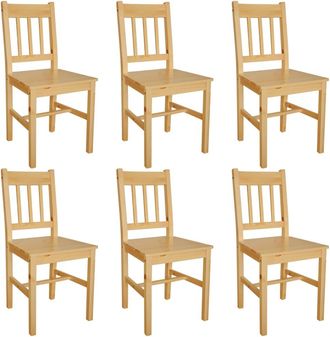 vidaXL Vidaxl - Sillas De Comedor 6 Unidades De Madera De Pino