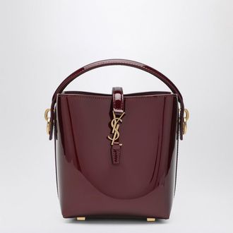 Saint Laurent Mini Le 37 Bucket Bag In Burgundy Patent