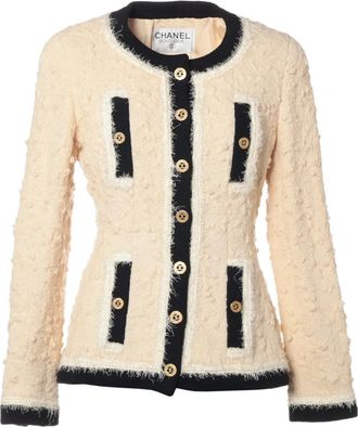 Chanel 1994 bouclé collarless jacket - Beige