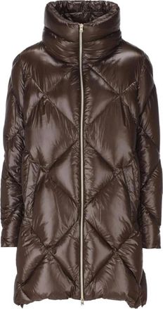 Herno Nylon Ultralight A-shape Donsjas - Heren - Gewatteerde jassen - Bruin - M - Nylon - Jassen