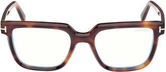 Tom Ford FT5889-B052 Square Full Rim Acetate Eyeglasses - Brown