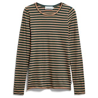 Armedangels Einiaara Stripes Longsleeve f&uuml;r Damen | oliv