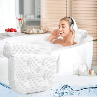 OEM Almohada De Ba&ntilde;o Ergon&oacute;mica Con Soporte Para Cuello Y Espalda - C&oacute;modas Almohadas De Ba&ntilde;o Para Relajarse Con Tecnolog&iacute;a De Malla De Aire 4d - Almohada