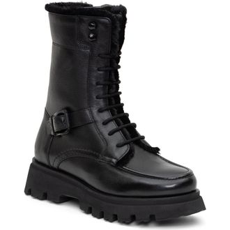 Ara Kaiza Faux Fur Lined Combat Boot in Black at Nordstrom Rack, Size 8.5