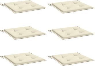 vidaXL Cojines De Silla De Jard&iacute;n 6 Uds Tela Oxford Crema 40x40x4 Cm Vidaxl