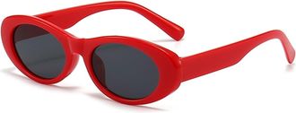 Generic Small Frame Outdoor Men Sunglasses Vacation Commuter Women Sports Sun Glasses(Red)
