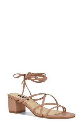 Nine West Aloud Ankle Wrap Sandal in Light Natural at Nordstrom, Size 7.5