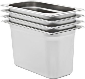 vidaXL vidaXL Contenitori Gastronorm 4 pz GN 1/3 200 mm in Acciaio Inox