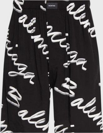 Balenciaga Womens Pyjama Shorts Black/White - Size Medium