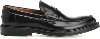 Corvari Black Brushed Leather Penny Loafer