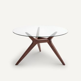 AM.PM Ronde tafel diameter 130 glas en notenhout, Maricielo