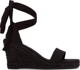 Soludos The Capri Wedge Linen Colors Espadrille in Noche Black at Nordstrom, Size 7.5