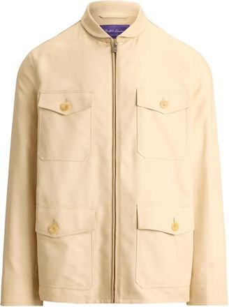 Ralph Lauren Purple Label Boulton buttoned sateen jacket - men - Cotton - S - Neutrals