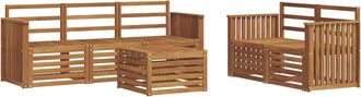 vidaXL Conjunto De Sof&aacute;s De Exterior 6 Uds. Natural Vidaxl