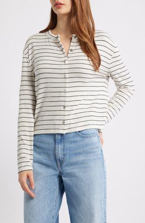 Rag & Bone The Knit Stripe Boxy Cardigan in Cream Stripe at Nordstrom, Size Small
