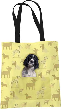 Bang Tidy Clothing English Springer Spaniel Gifts for Dog Lovers Owners - Reusable Shopper Shoulder Tote Bags - Cloth Fabric Gift Bag with Dogs on - YELL