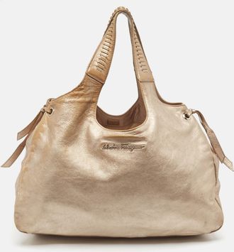 Ferragamo Metallic Leather Tote