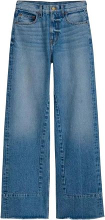 B Sides Culotte Jeans Blauw Originele Snit - Dames - Cropped Jeans - Blauw - W29 - Katoen - Jeans