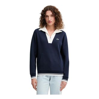 Lacoste Tennis Heritage UV Protect Sweatshirt - Dames - Vesten met rits - Blauw - XS - Katoen - Hoodies & sweatvesten