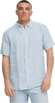 Les Deux Kris Linnen Korte Mouw Shirt - Heren - Korte mouwen Overhemden - Blauw - S - Linnen - Overhemden