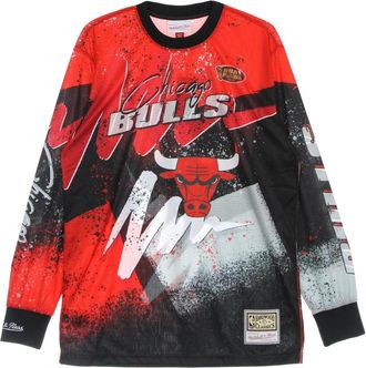 Mitchell & Ness Chicago Bulls Longsleeve T-shirt - Heren - Longsleeves - Veelkleurig - L - Polyester - Tops