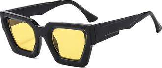 Generic Mens Square Sunglasses Womens Driving Commuting Outdoor Sun Glasses(Yellow)