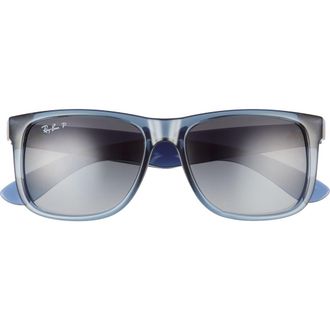 Ray-Ban 54mm Polarized Square Sunglasses in Transparent Blue at Nordstrom