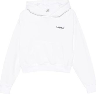 Sporty & Rich Elon Logo-embroidered Cropped Hoodie