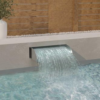 Berkfield Home Waterfall 60x34x14 cm Stainless Steel 304 in Silver | Size: 60 x 34 x 14 cm