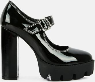London Rag millenial bug patent high heeled mary jane shoes