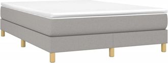 vidaXL Box Spring Bed Frame Light Grey Double Fabric (UK/IE/FI/NO only) vidaXL