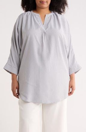 Renee C Pinstripe Tunic Top in Black/White at Nordstrom Rack, Size 3X