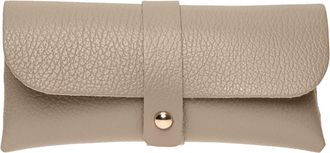 Roberta M Beige Rundleer zonnebril hoesje