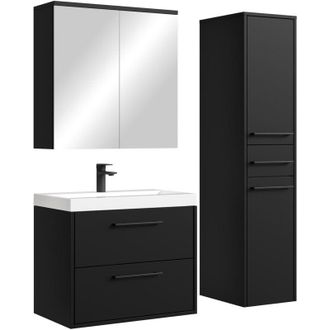 Badplaats Set mobili da bagno Florence 60 cm - Nero opaco - con lavabo