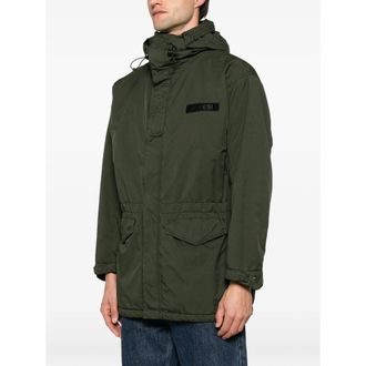 Aspesi Boom Winter Hooded Logo-patch Coat