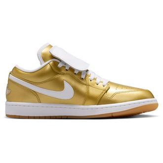 Nike Jordan Womens AJ 1 Low - Basketball Shoes Gold/White Size 10.0